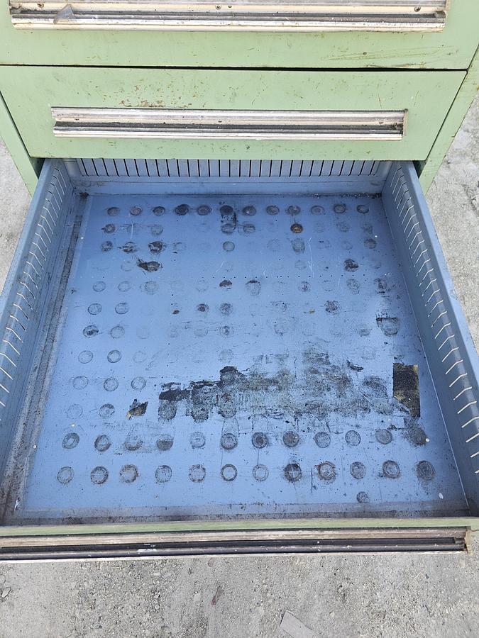 Used Stanley Vidmar 6 Drawer Modular Tooling Cabinet 30" x 27.5" x 44" Industrial Green