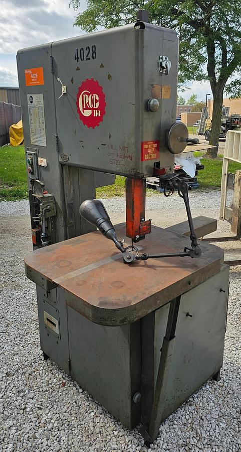 Used 18" Grob 4V-18 Vertical Bandsaw w/RW-B Welder & Air-Hydraulic Feeder Table