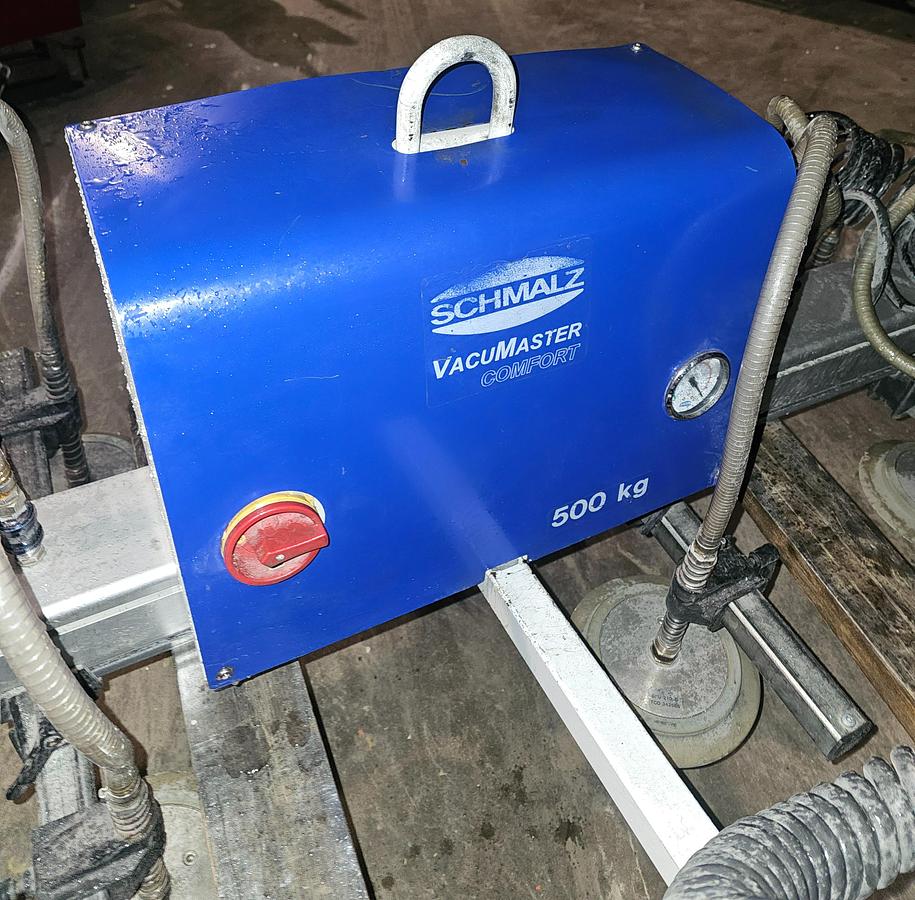 Used 500 Kg Schmalz MOD-VM-COMF-500/750 8-Cup Vacuum Lifter & Electric Chain Hoist