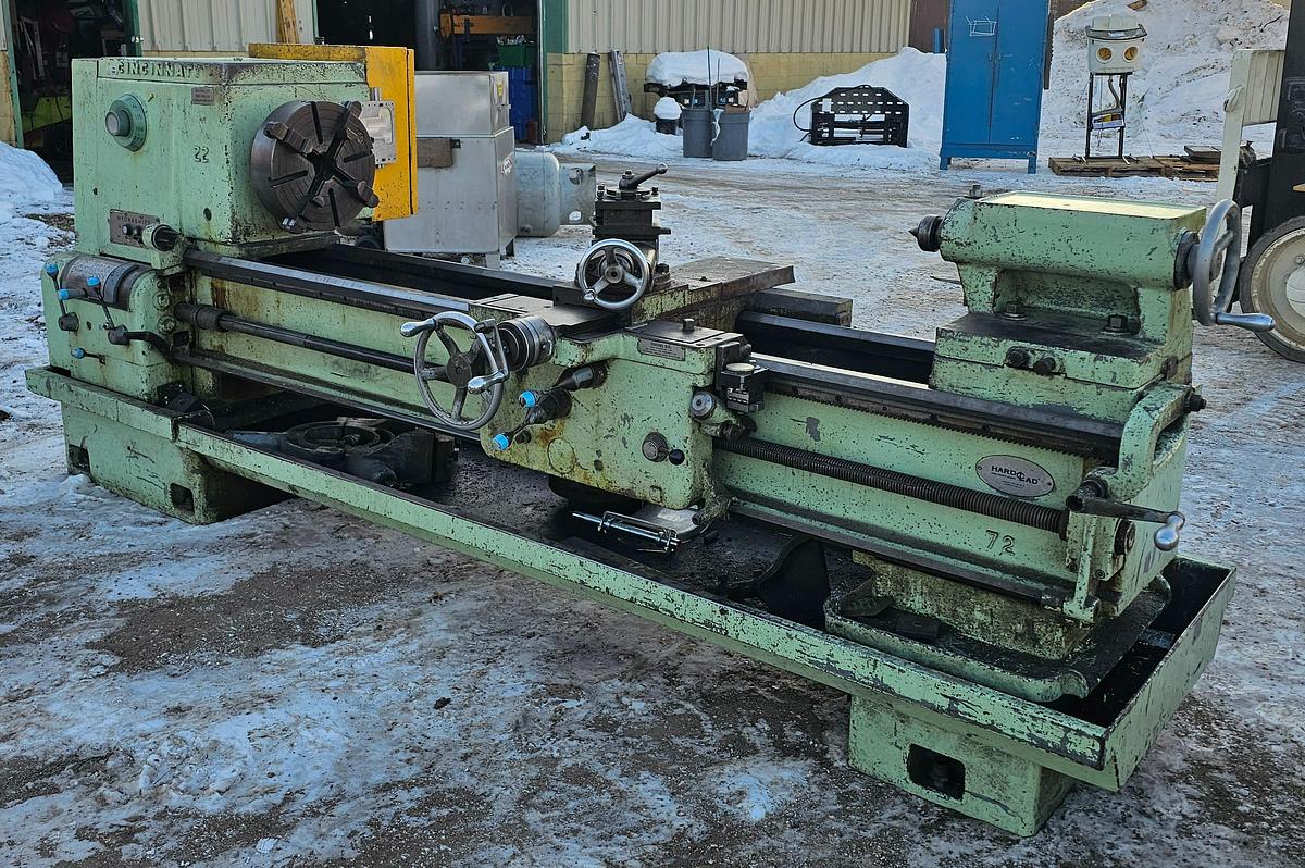 Used Cincinnati Hydrashift 22 Engine Lathe 23.5" Swing x 72" Centers