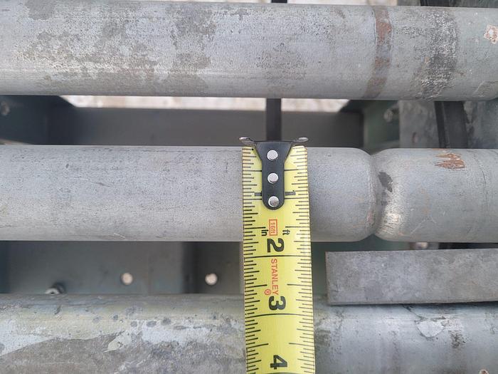 Used 25′ Hytrol 10′ x 18” Galvanized Steel Gravity Feed Roller Conveyor 1 3/4” Roll