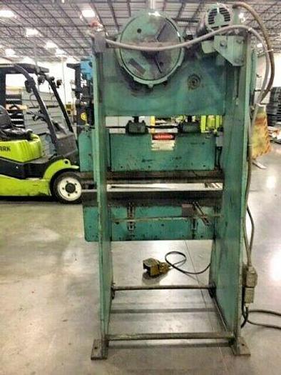 Used Wysong #1548 Mechanical Press Brake 15 Tons x 48″ w/Dies/Backgage/Front Support