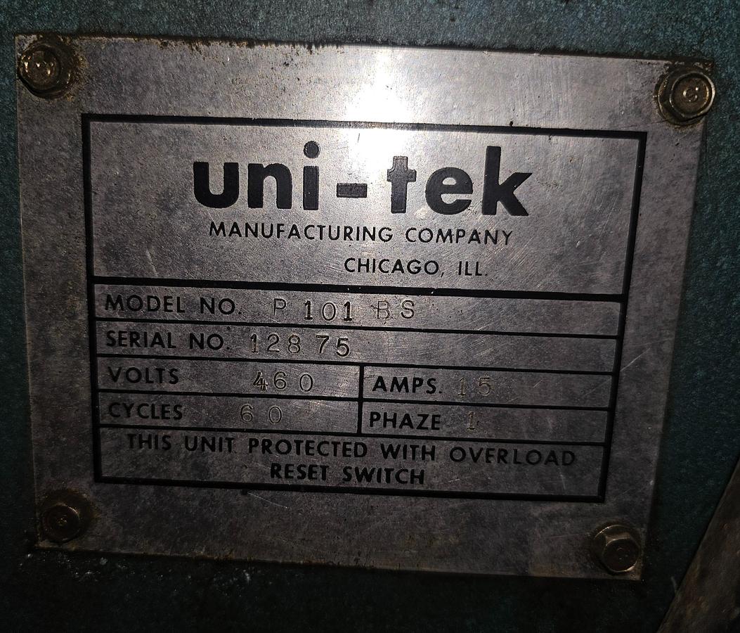 Used Uni-Tek P101BS Electrode Tap Disintegrator