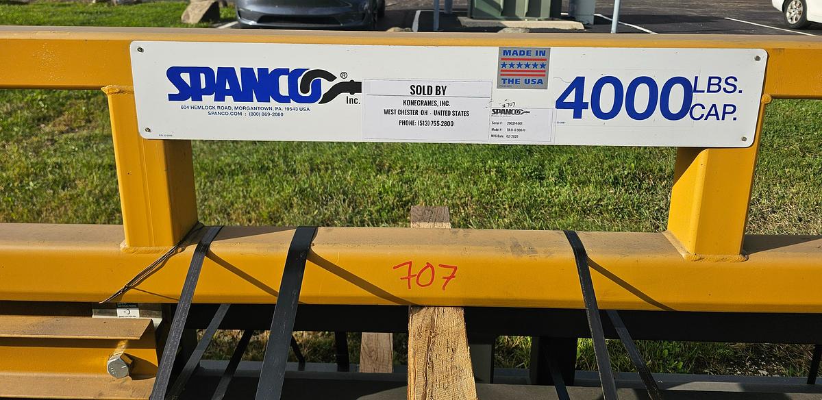 Used 2020 Spanco 2 Ton Workstation Crane 17' Span x 34' Runway & 199" High Posts + Konecranes CLX Hoist