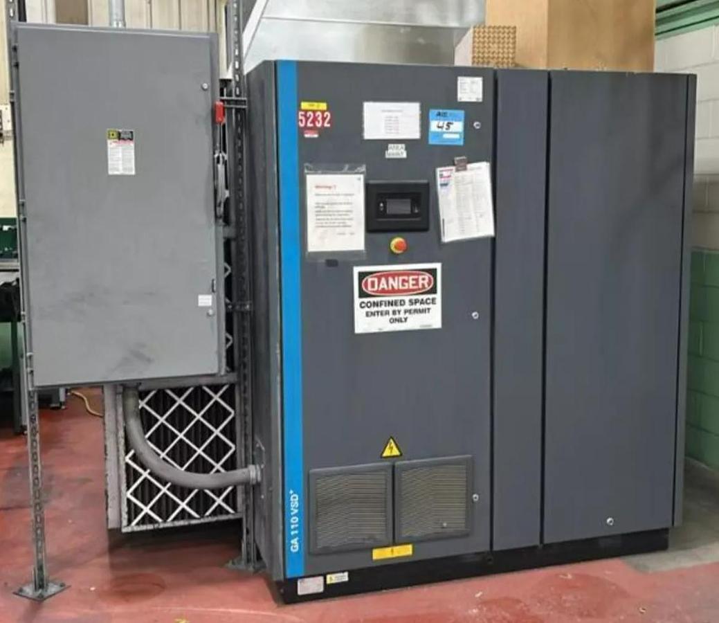 Used 2021 Atlas Copco GA110VSD+ | 150HP Rotary Screw Compressor | 110kW | 19k Hrs
