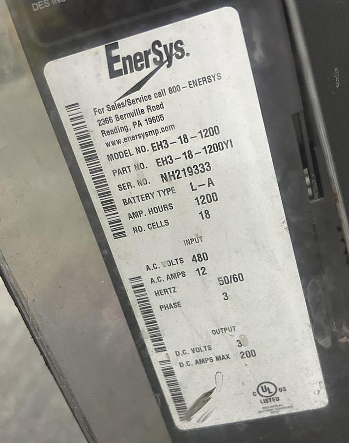 Used 36 Volt Enersys EnForcer HF Series Forklift Charger EH3-18-1200