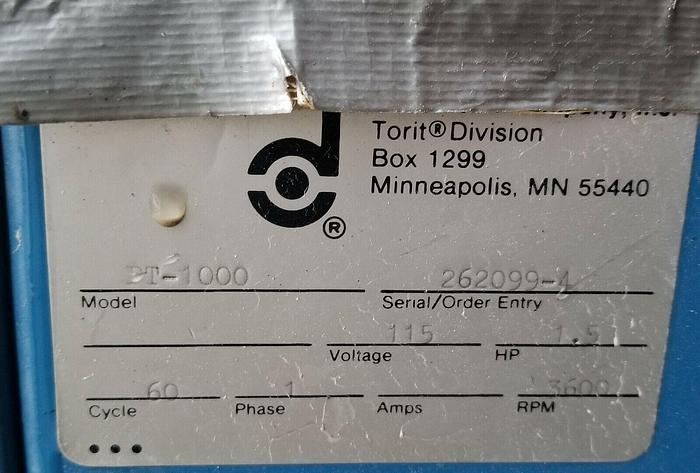 Used Donaldson Torit #BT-1000 Portable Fume/Welding Smoke Cartridge Collector 1 Phase