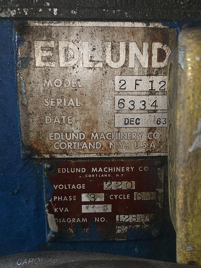 Used 24" Swing Edlund 2F12 Multi Spindle Gang Drilling Machine 