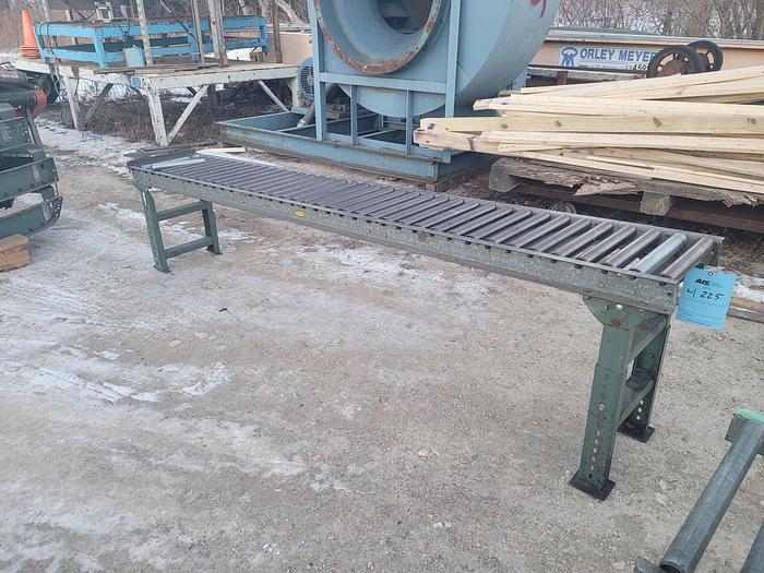 Used 25′ Hytrol 10′ x 18” Galvanized Steel Gravity Feed Roller Conveyor 1 3/4” Roll