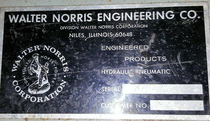Used 5 HP Walter-Norris 6 GPM Engineering Hydraulic Power Source, 230/460/3/60