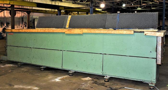 Used Almco #V32 – 32 Cubic Ft 120″ x 20″ x 24″ Vibratory Tub Finishing Machine A1 Liner