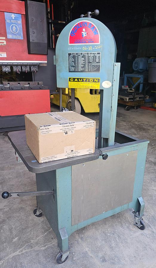 Used Roll-In EF1459 Portable Vertical Bandsaw 9" x 14" Capacity 110V, 1 ph 