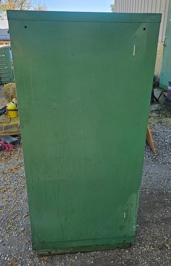 Used Vintage 15 Drawer Equipto Industrial Tooling Cabinet 28" x 28" x 60" Green