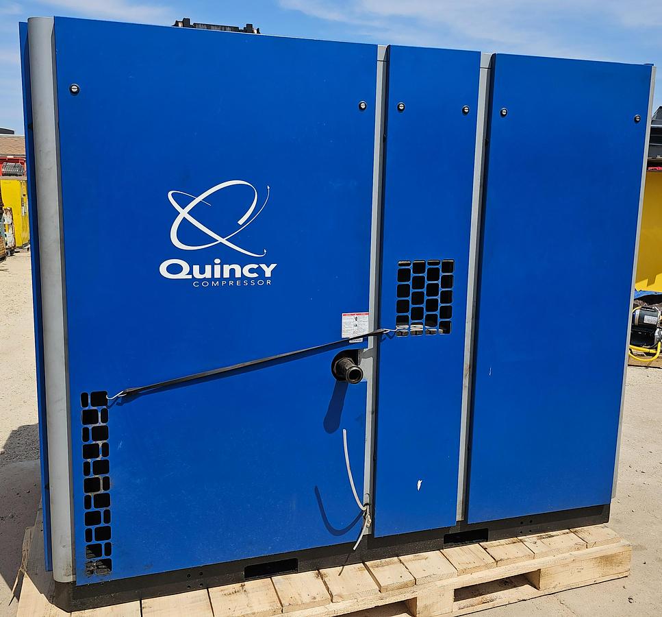 Used 2010 Quincy QGV-100 VFD 100 Hp Rotary Screw Air Compressor 125 Psi / 510 CFM