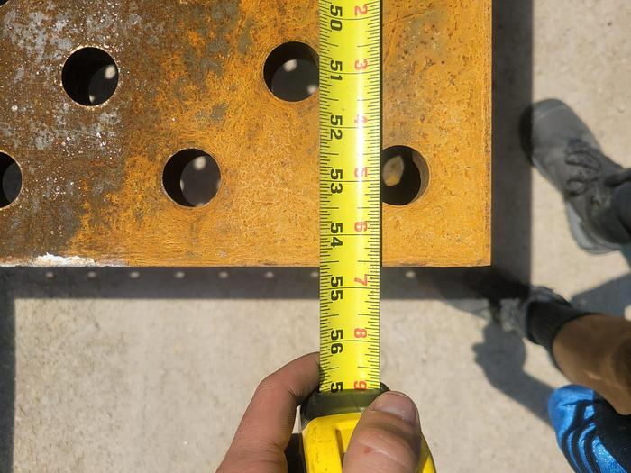 Used 54.5” x 117.5” Acorn Style Steel Welding Platen Table 1 1/8” Diameter Holes w/Taper