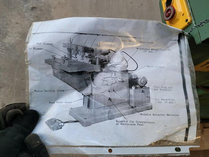 Used B.M. Root Co. D170 Horizontal Wood Router Milling Machine & Tooling