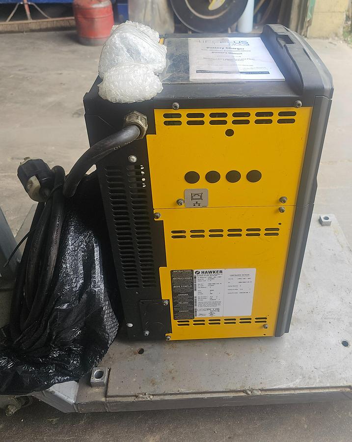 Used Hawker Multi-Volt LPM3-48C-180Y Lead Acid Forklift Battery Charger 24/36/48V on Cart 