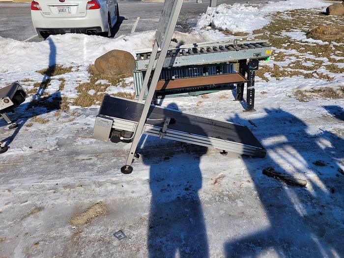Used Rovema HTB890 Incline Flat Belt Aluminum Conveyor, 16” x 58”
