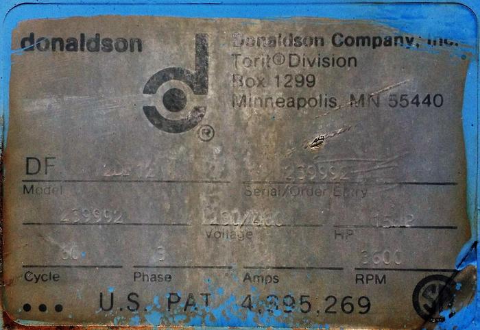 Used Torit #DF2-12 Downflo 12 Cartridge Dust Collector w/20 Hp BI Fan