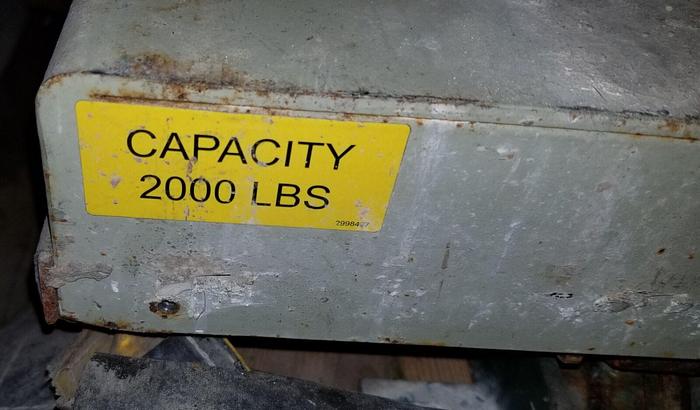 Used 2,000 lb Cap. Southworth Hydraulic Scissor Lift w/Accordian Pinch Point Curtain