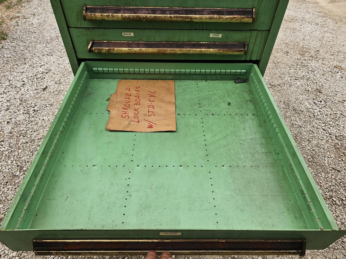 Used 12 Drawer Equipto Industrial Parts Storage Tooling Cabinet 30" x 28" x 57"