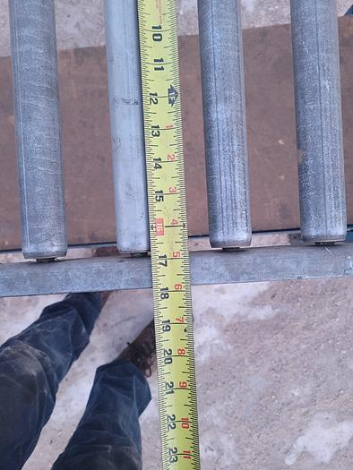 Used 66” x 18” Wide Gravity Feed Steel Roller Conveyor 1 3/4” Dia. Rollers