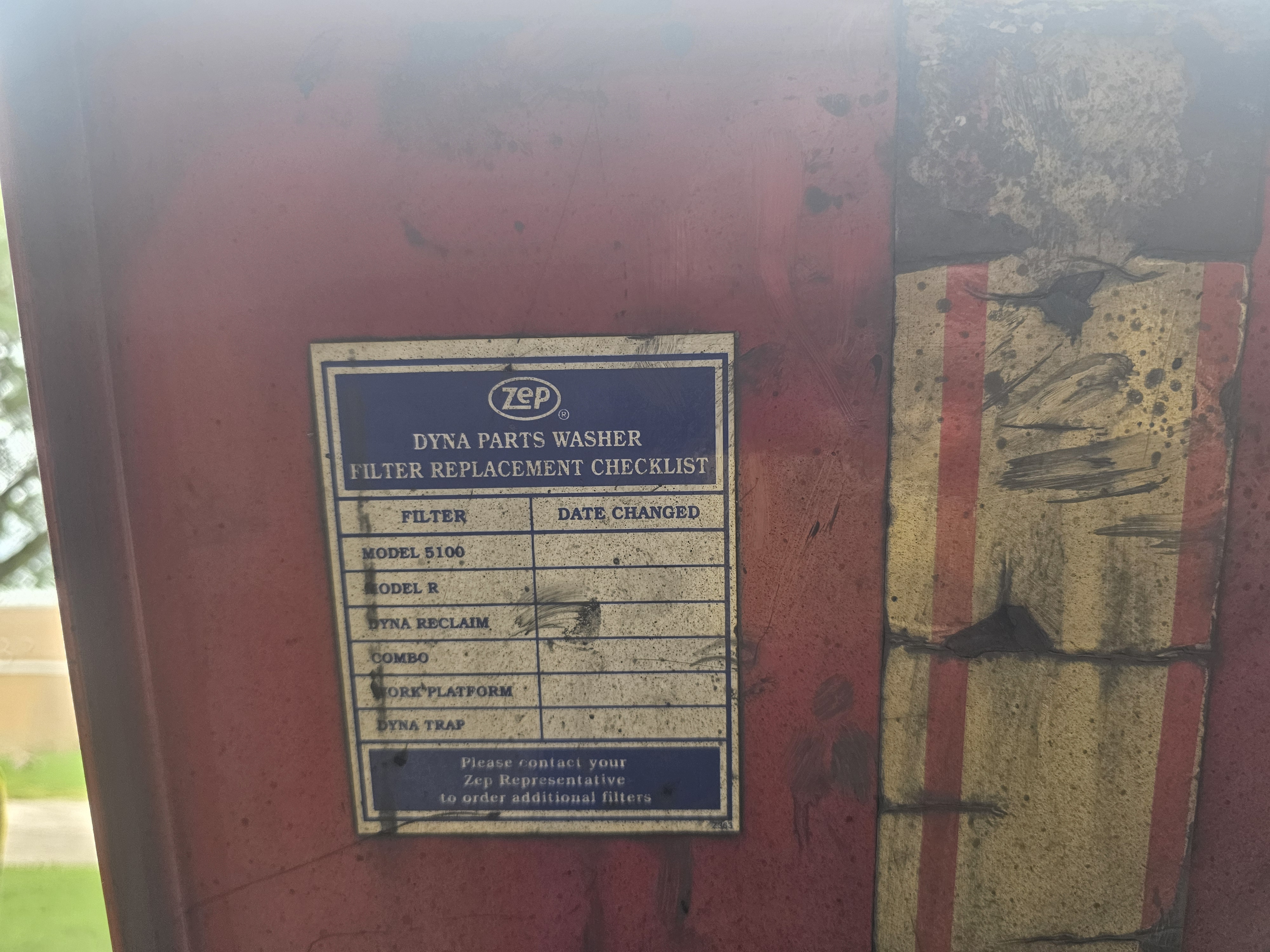Used Zep Dyna-Clean Industrial Solvent Parts Washer, Split-Lid, 30 Gal Drum, 115V