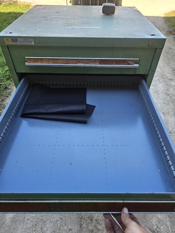 Used Stanley Vidmar 5 Drawer Modular Tooling Cabinet 30 x 27.5 x 44 Industrial Green
