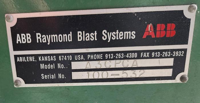 Used ABB Raymond A3CPCA Portable Vacuum Type Sand Blast System