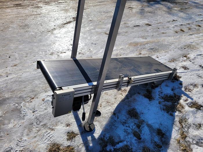 Used Rovema HTB890 Incline Flat Belt Aluminum Conveyor, 16” x 58”
