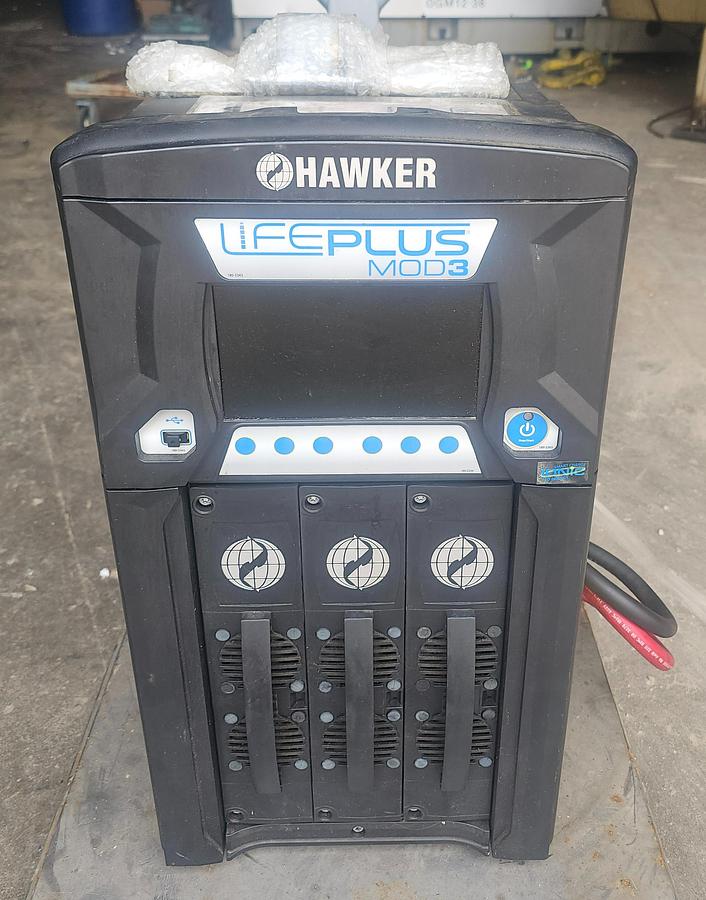 Used Hawker Multi-Volt LPM3-48C-180Y Lead Acid Forklift Battery Charger 24/36/48V on Cart 