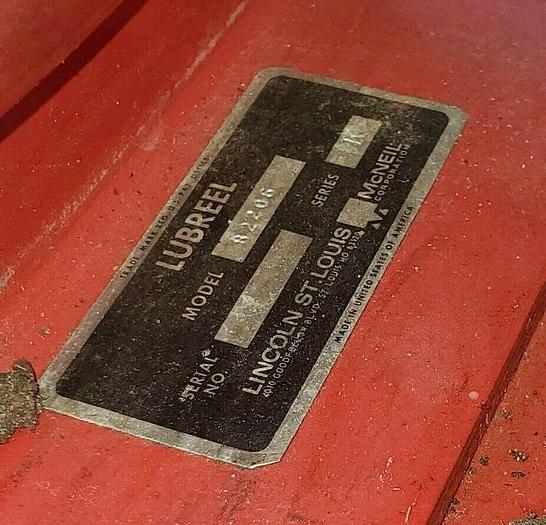 Used Lincoln Lubreel #82206 Heavy Duty Oil Hose Reel