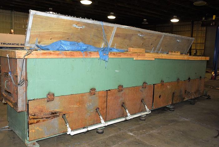 Used Almco #V32 – 32 Cubic Ft 120″ x 20″ x 24″ Vibratory Tub Finishing Machine A1 Liner