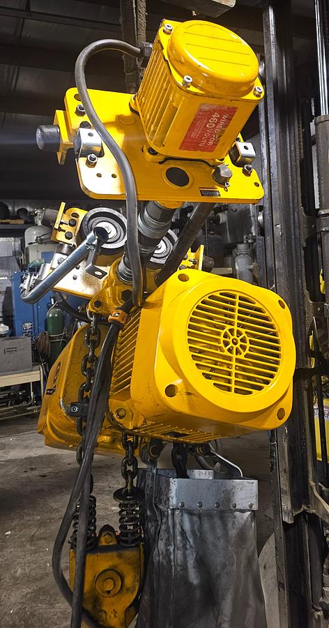 Used 3 Ton Harrington ER030C Electric Chain Hoist & Power Trolley MR2030S 