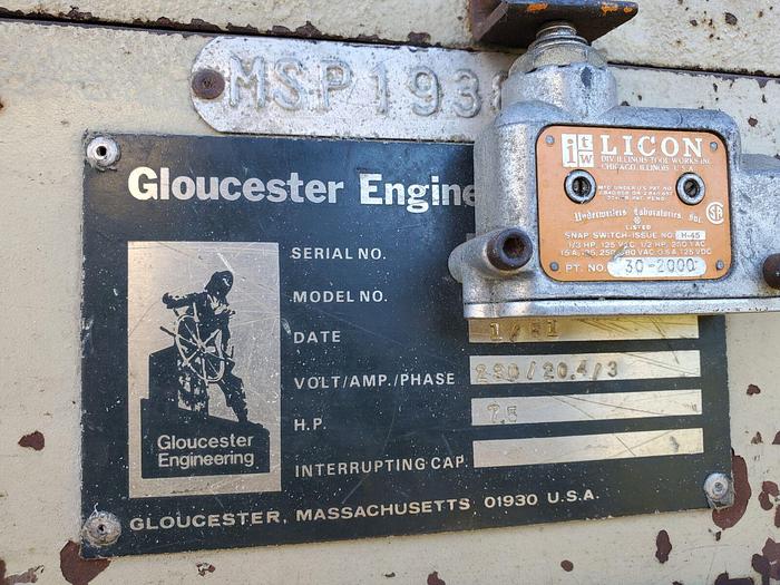 Used 7.5 Hp Gloucester Engineering Model #1012BP Plastic Granulator 10” x 12” Feed