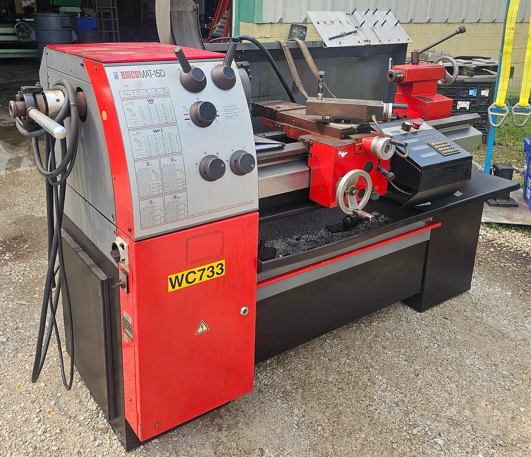 Used EMCO Emcomat EM15D Precision Variable Speed Engine Lathe, 15" x 40"