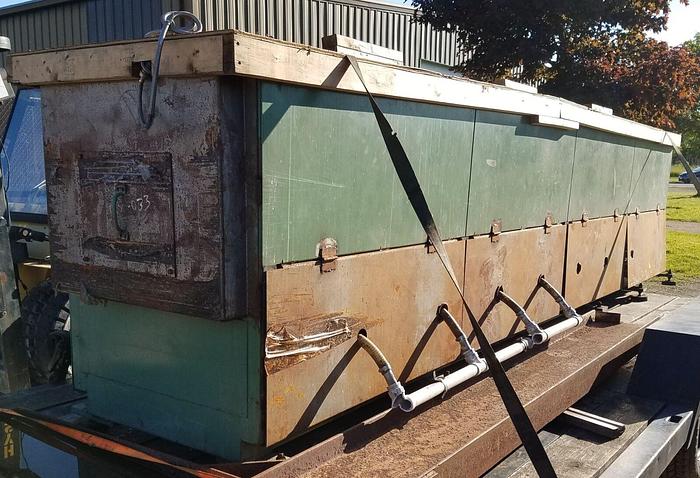 Used Almco #V32 – 32 Cubic Ft 120″ x 20″ x 24″ Vibratory Tub Finishing Machine A1 Liner