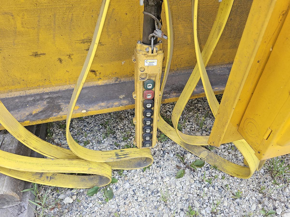 Used 58' Span x 100' Run Uesco 5 Ton Double Girder Freestanding Bridge Crane w/Top Running RM Spacemaster Hoist