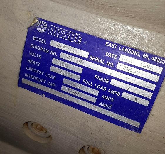 Used 3 Hp 1998 Nissui Plastics Granulator / Grinder Model #SKN-22