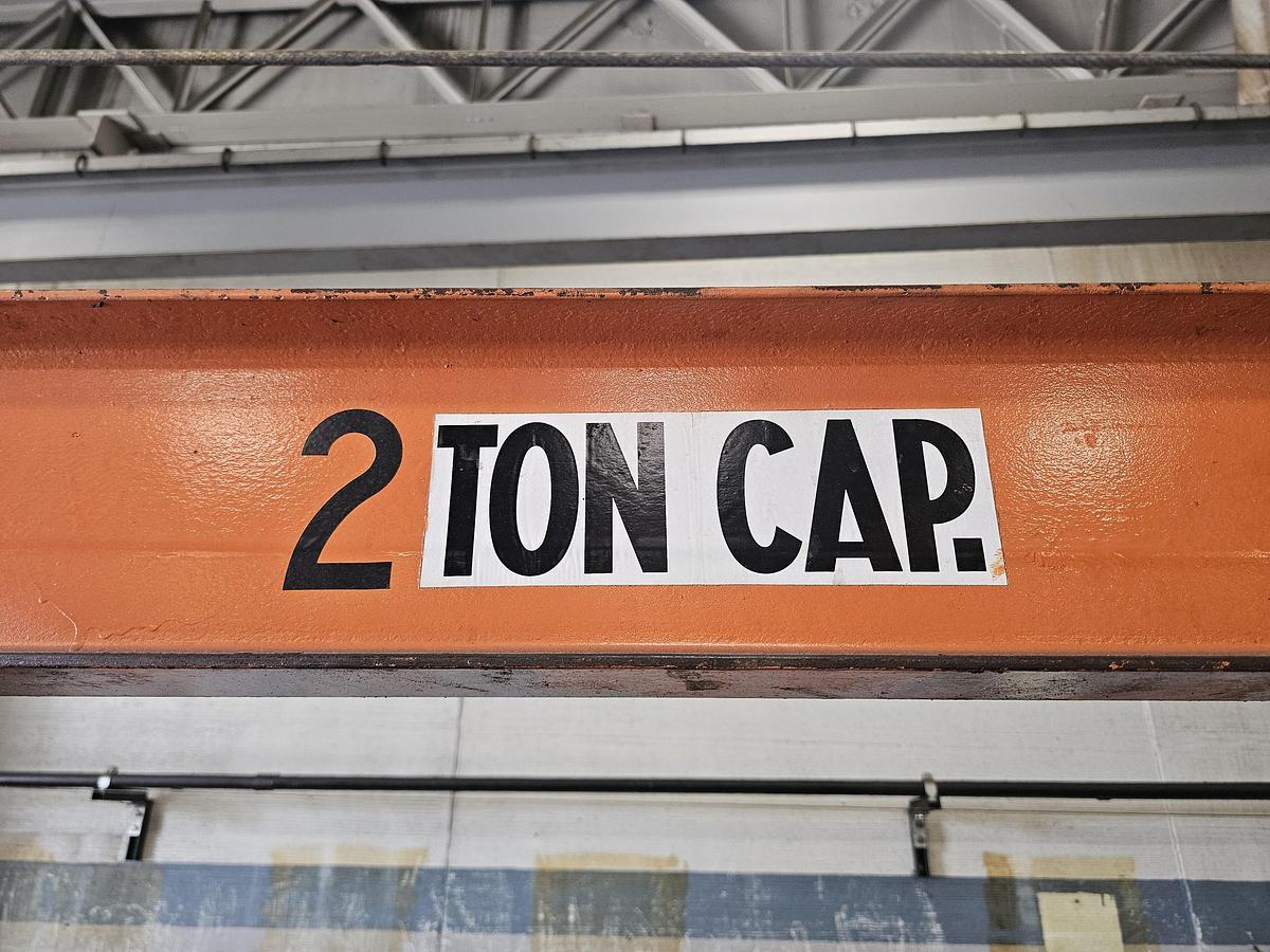 Used 2 Ton Bushman 12' Span Adjustable Height Portable Gantry Crane & Electric Hoist