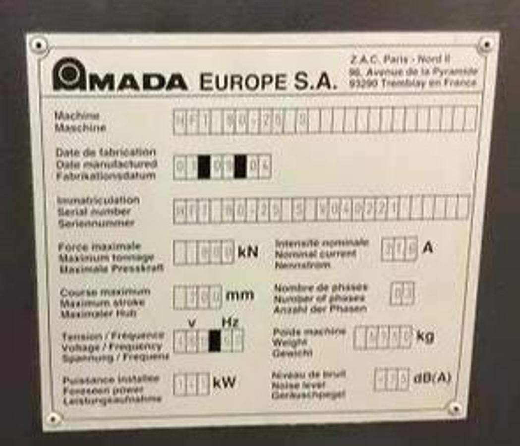Used 88 Ton x 8' Amada HFT 80-25 S Hydraulic 4 Axis CNC Press Brake