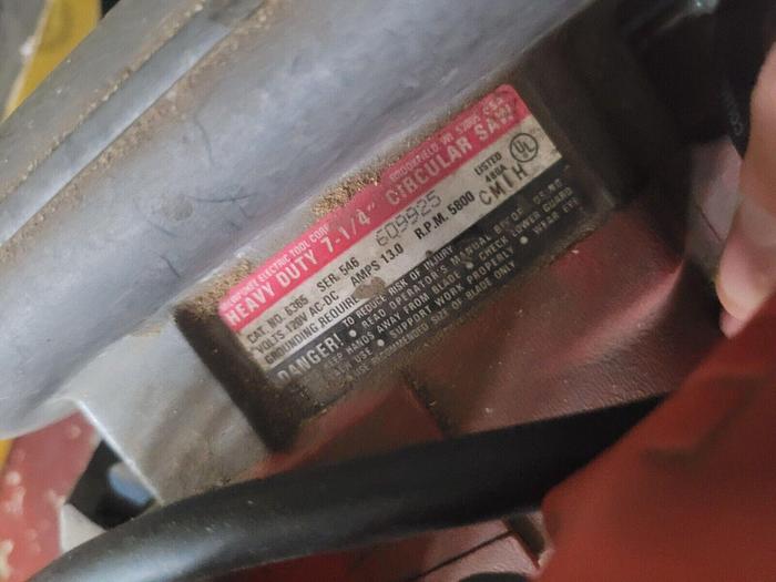 Used Milwaukee 6365 Heavy Duty 7 1/4'' Corded Circular Saw & Metal Case