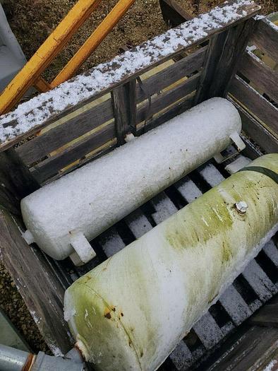 Used 39'' Long x 9'' Diameter Compressed Air Holding Tank