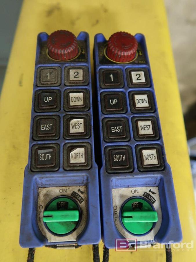 Used 5 Ton Freestanding Overhead Bridge Crane Approx: 60' Span x 60' Runway Spacemaster SX Radio Control Hoist