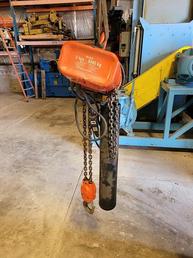 Used 2 Ton CM Valustar WR Electric Chain Hoist, 15' Lift, 8 FPM, 208-240/460V 3 ph