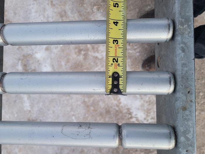 Used 25′ Hytrol 10′ x 18” Galvanized Steel Gravity Feed Roller Conveyor 1 3/4” Roll