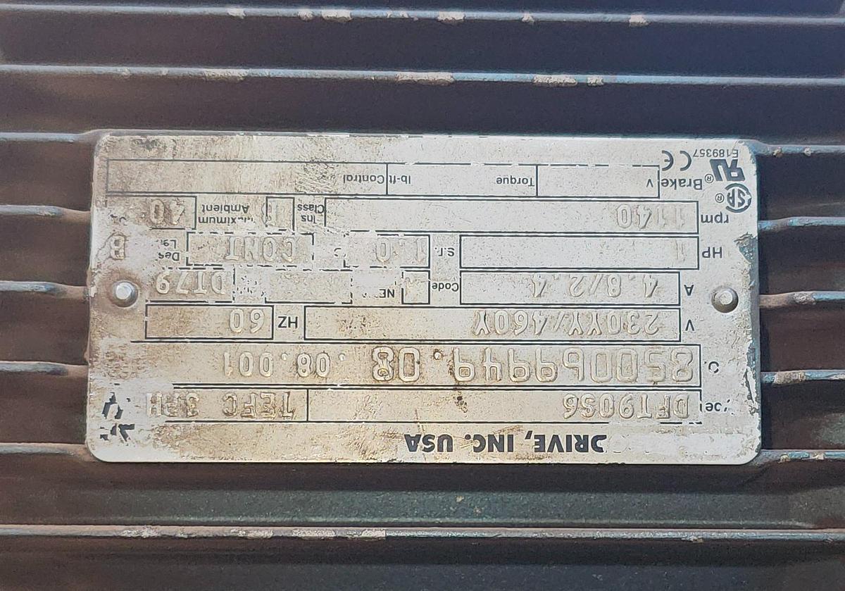 Used 15 Hp Wheelabrator Tumblast TBR-6 Direct Drive Blast Wheel Rubber Belt Machine, 6 Cu. Ft Capacity