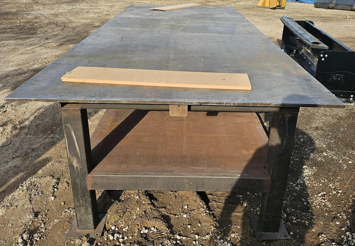 Used 12' x 5' Heavy-Duty Steel Fabrication Table | 1" Thick Top | 36" Height