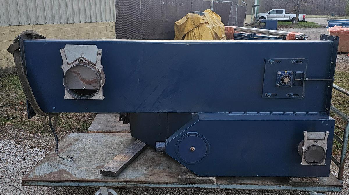 Used 15 Hp Wheelabrator Tumblast TBR-6 Direct Drive Blast Wheel Rubber Belt Machine, 6 Cu. Ft Capacity