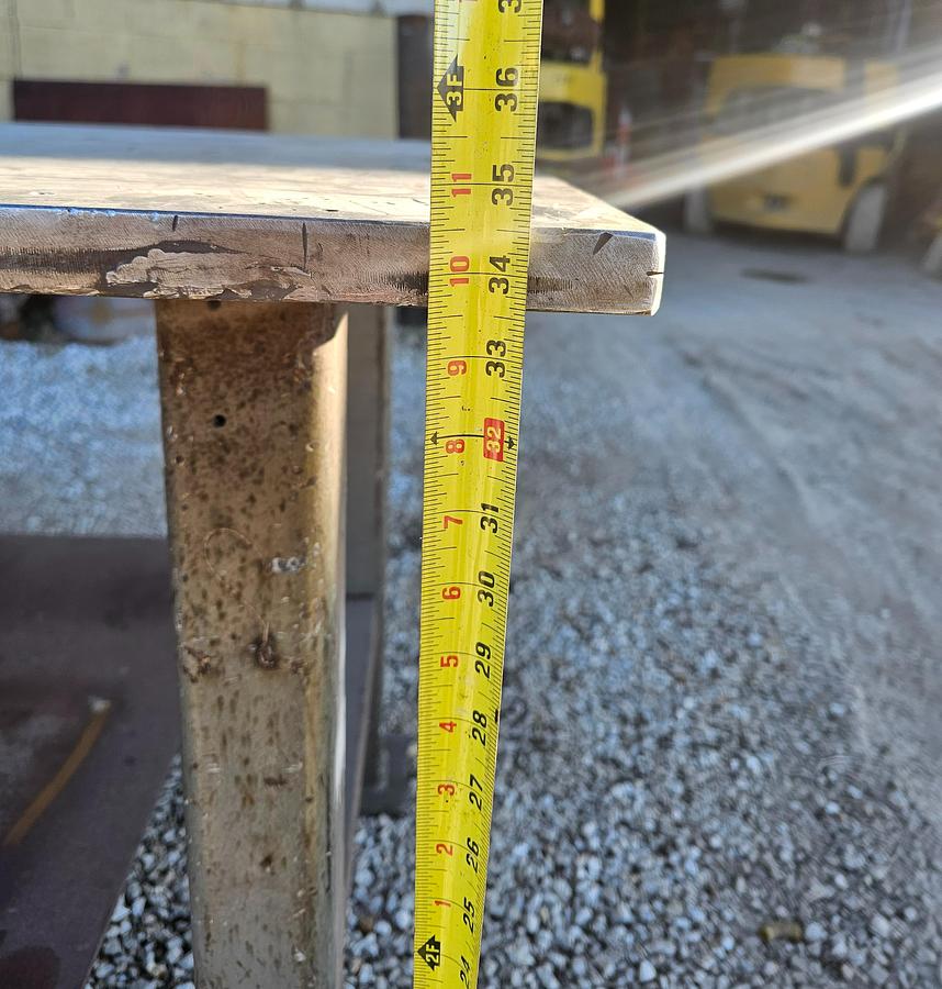 Used 36" x 72" Heavy-Duty Steel Fabrication Table | 1" Thick Top | 34" Height